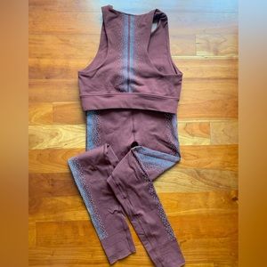 Fabletics set in brown with silver dot detail